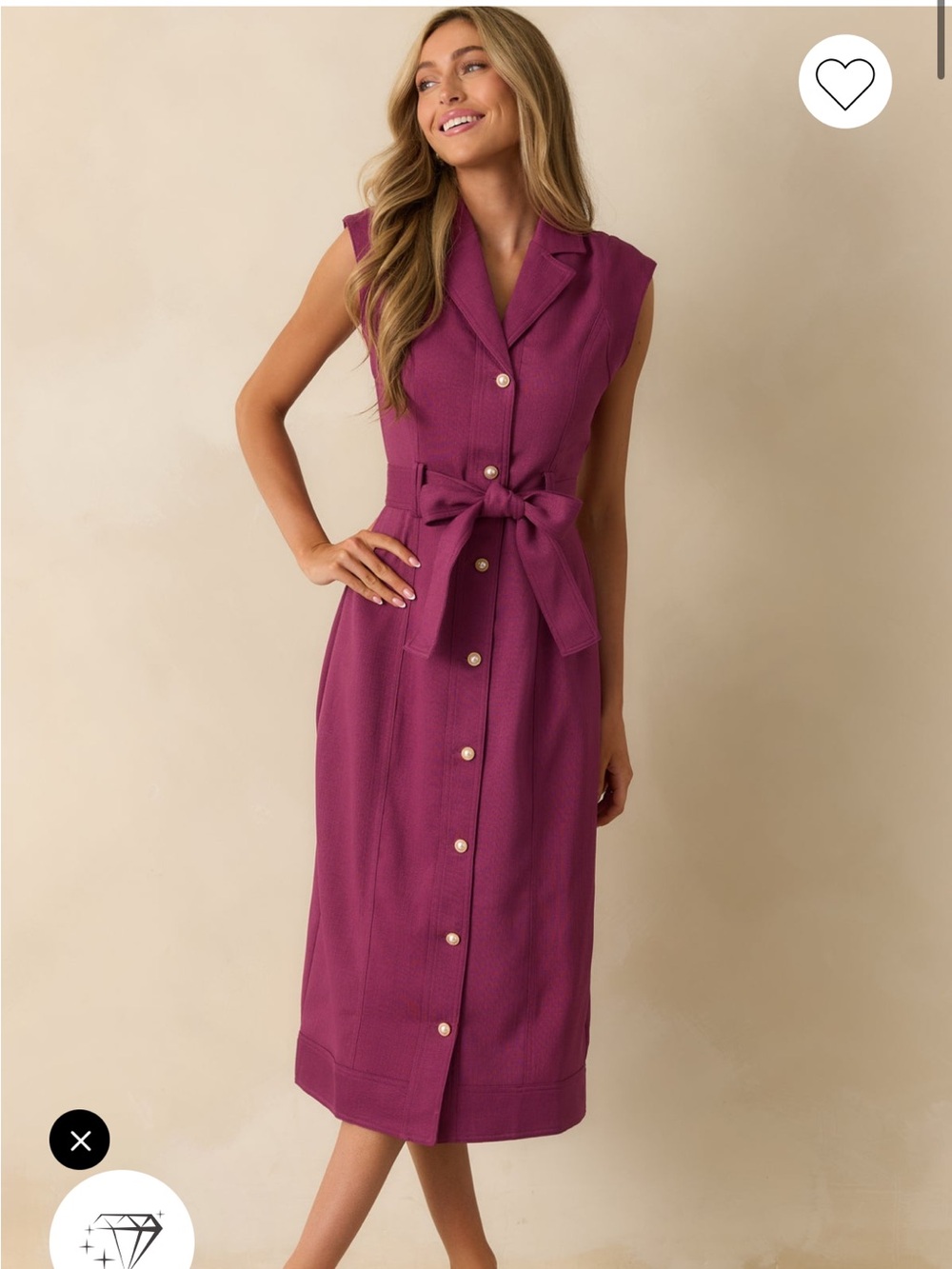 NWT PROSPERINA JACQUELINE PLUM WINE MIDI DRESS SMALL